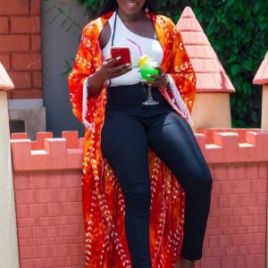 KIMONO IMPRIMEE LONG EN SOIE SATIN POUR FEMME