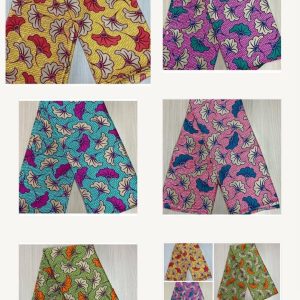 TISSU SOIE SATIN IMPRIME WAX MOTIF FLEUR DE MARIAGE 6 YARDS