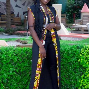 KIMONO IMPRIMEE LONG EN TISSU POUR FEMME