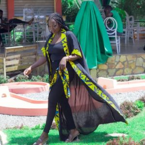 KIMONO IMPRIMEE LONG EN TISSU POUR FEMME