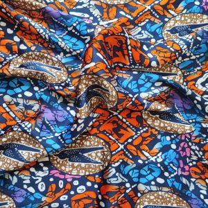 tissu wax africain fluide satin fabric vendu a partir d&rsquo;1yard