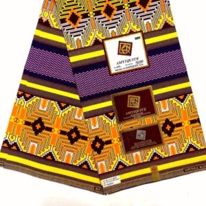 Tissu wax africain 6 yards motif kenté