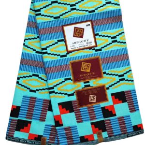 Tissu wax africain 6 yards motif kenté