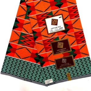 Tissu wax africain  6 yards motif kenté