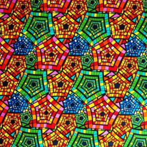 Coupon tissu wax, imprimé wax, ankara fabric motif geometrique