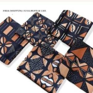 TISSU SOIE IMPRIMÉ MOTIF BOGOLAN 6 YARDS /SILK SATIN/ CHIFFON