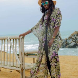 KIMONO LONG IMPRIME MOUSSELINE TAILLE UNIQUE