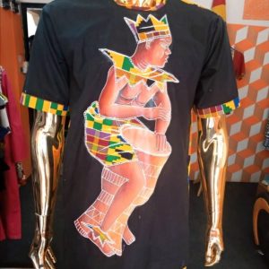 Chemise  homme motif peint a la main noir