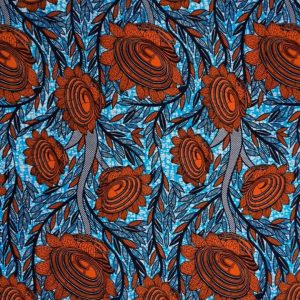 Coupon wax, tissu africain 100% coton wax imprimé wax motif feuille