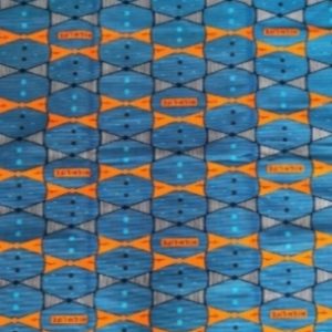 COUPON TISSU WAX AFRICAIN MOTIF: BLEU