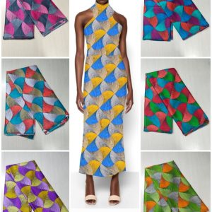 Tissu soie imprimée et mousseline