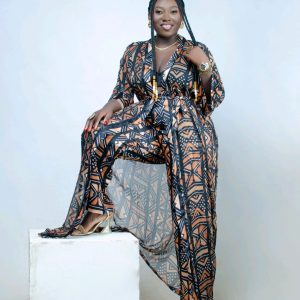 ENSEMBLE PANTALON EN SOIE ET HAUT KIMONO EN MOUSSELINE FEMMES