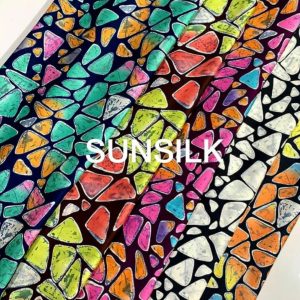 TISSU SOIE IMPRIMÉ MOTIF GEOMETRIQUE 6 YARDS /SILK SATIN/ CHIFFON