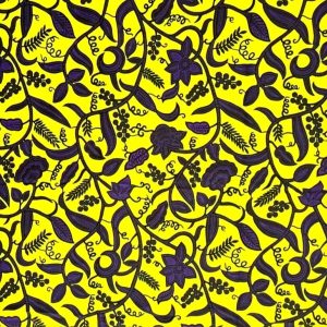 Coupon wax africain 100% coton, tissu wax par 1yard, 90x115cm, pagne africain, couleur jaune violet