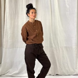 Pantalon Kokoro / Moleskine /  /Terre Brune / Jambe "Tapered"
