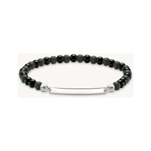 Bracelet à graver avec des Beads en obsidienner