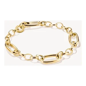 BRACELET CHARM AVEC TROIS CONNECT LINKS PLAQUÉ OR