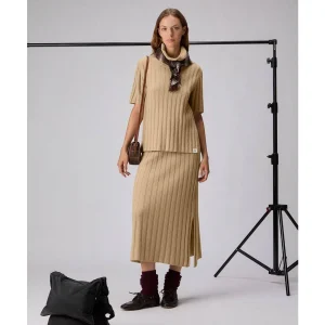 Pull ANDELYS RIBBED WOOL HIGH-COLLAR SWEATER