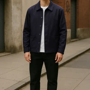 Emanuel Berg - Leonardo - Surchemise de flanelle de laine D-Constructed Active - Marine