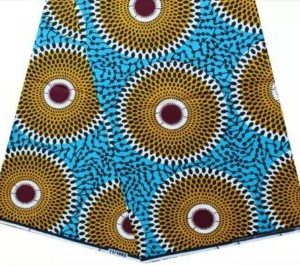 Coupon tissu wax, imprimé wax africain, motif disque