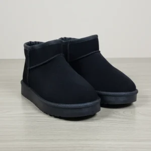 Bottines Courtes Hiver Fourrées – Noir Classique