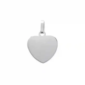 Pendentif coeur personnalisable argent rhodié