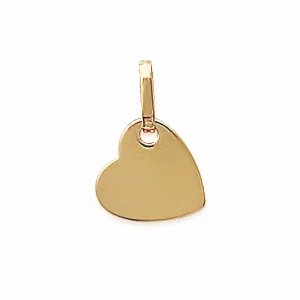 Pendentif coeur plat plaqué or