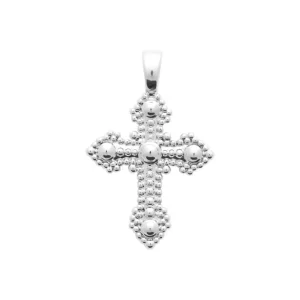 Pendentif croix argent rhodié Clara