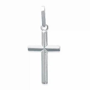 Pendentif croix chrétienne en argent rhodié