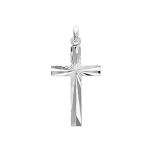 Pendentif croix religieuse argent rhodié