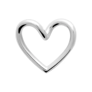 Pendentif grand coeur ajouré argent rhodié