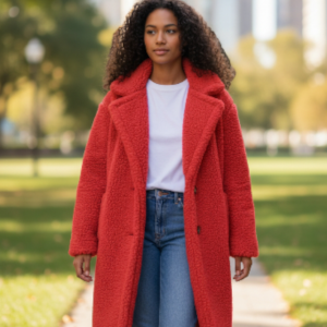 Manteau bouclette orange