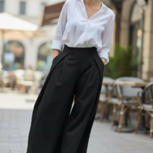 PANTALON A PINCES NOIR