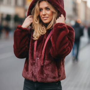 Fourrure bordeaux a cordon