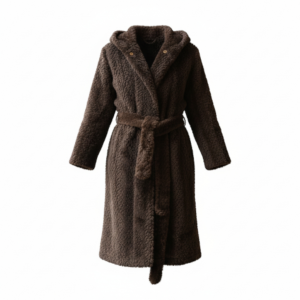 Long manteau en fourrure chocolat