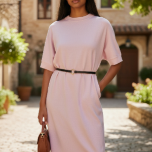 Robe maille avec ceinture