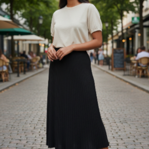 Jupe en maille plissée noir