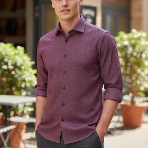 Emanuel Berg - Byron - Chemise manches longues unie Albini 4Flex - Modern Fit - Medium Red