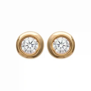 Puces d’oreilles zircon plaqué or