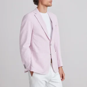 Emanuel Berg - Seersucker 2-Button D-Constructed Shirt Jacket - Rose