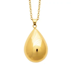 Collier sautoir bola acier inoxydable doré