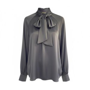 Chemise satin bleutée