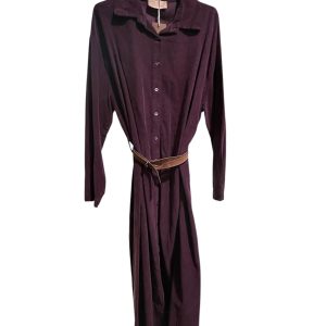 Robe velours fin prune