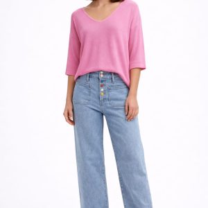 Jean à boutonnière