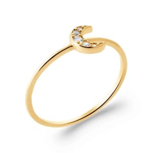 Bague lune plaqué or
