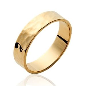 Bague anneau martelé plaqué or