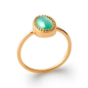 Bague aventurine Adeline plaqué or