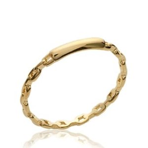 Bague chaîne rigide plaqué or