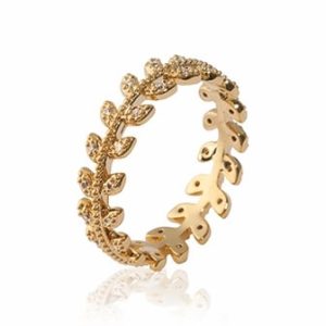 Bague plaqué or couronne laurier