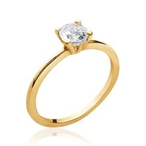 Bague solitaire Wilma plaqué or